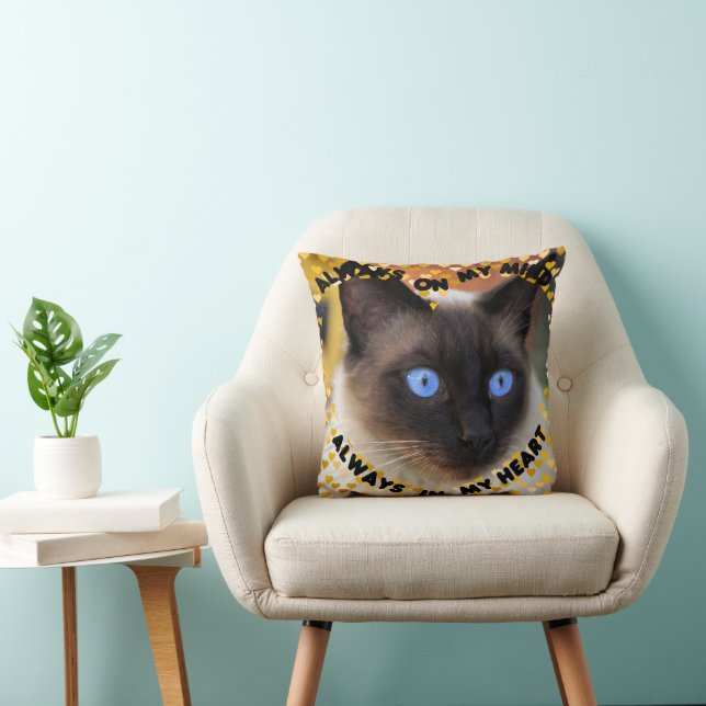 Custom Picture Yellow Heart Pattern Heart An Mind  Throw Pillow (Chair)