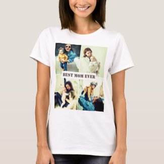 Custom pictures x4 with text T-Shirt