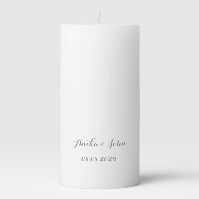 custom pillar candle for weddings,engagement party (Front)