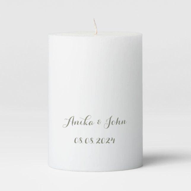 custom pillar candle for weddings,engagement party (Front)