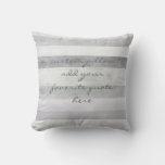 Custom Pillow Add Your Own Quote Gray And White at Zazzle