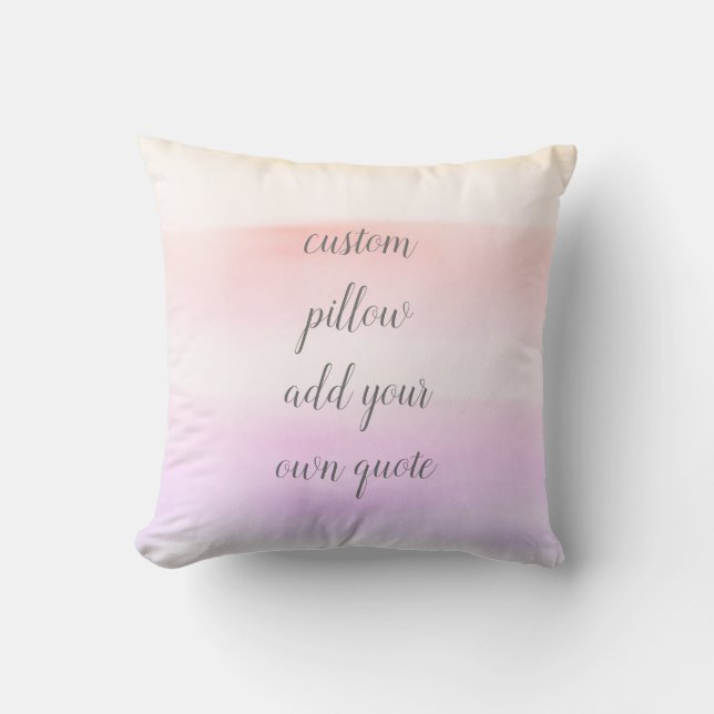 custom pillow add your own quote pink and gray (Front)