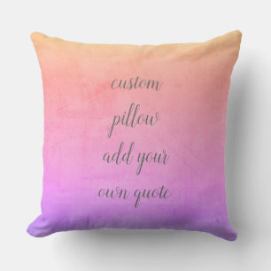 custom pillow add your own quote pink and gray