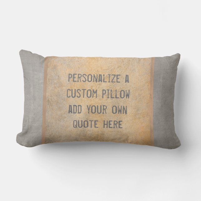 custom pillow add your quote sepia on gray (Front)