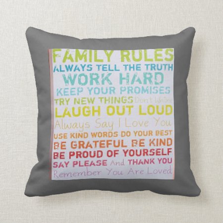 Custom Pillow-- Ink Spots  Family Rules Throw Pillow