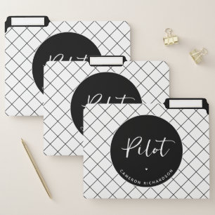 Custom Pilot Aviation School Graduation Elegant File Folder