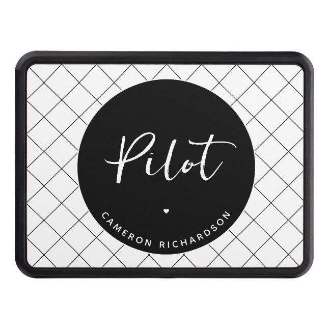Custom Pilot Aviation School Graduation Elegant Hitch Cover (Front)