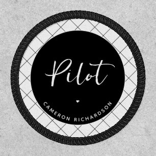 Custom Pilot Aviation School Graduation Elegant Patch