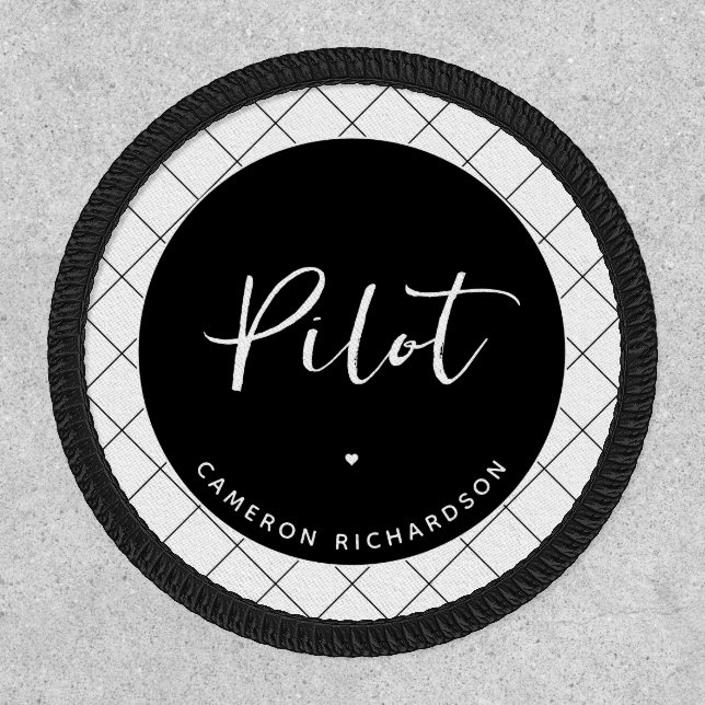 Custom Pilot Aviation School Graduation Elegant Patch (Front)