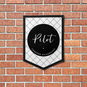 Custom Pilot Aviation School Graduation Elegant Pennant