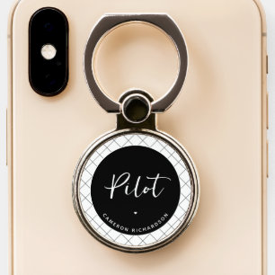 Custom Pilot Aviation School Graduation Elegant Phone Ring Stand