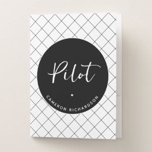 Custom Pilot Aviation School Graduation Elegant Pocket Folder