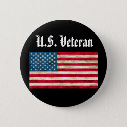 Custom Pin U.S. Veteran Hat Button US Flag