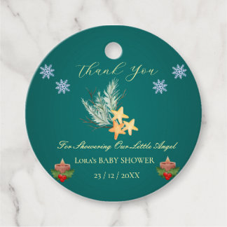 Custom Pine Star Baby Shower Favor Tags