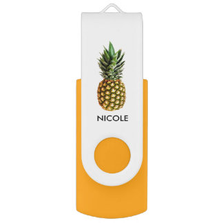 Custom pineapple lovers swivel USB flash drive