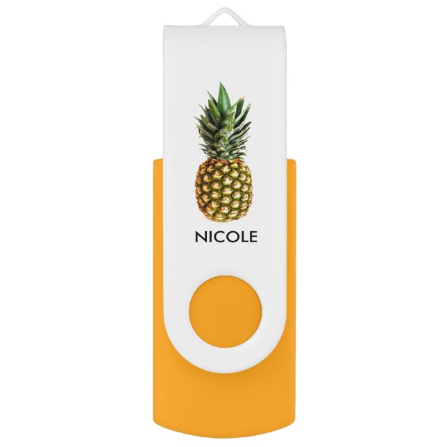 Custom pineapple lovers swivel USB flash drive (Front Vertical)