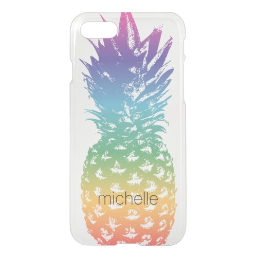 Custom pineapple transparent clear see through iPhone SE87 case