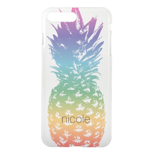 Custom pineapple transparent clear see through uncommon iPhone case (Back)