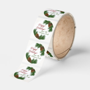 Custom Pinecones Pine Needles Branches Wreath Classic Round Sticker