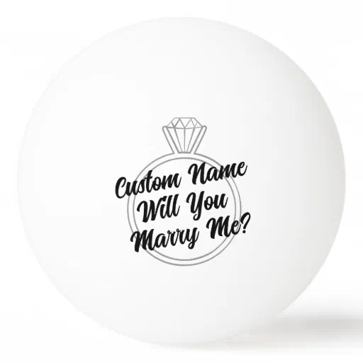 Custom Ping Pong Ball Proposal Engagement Gift