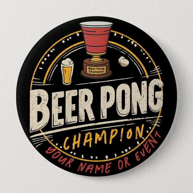 Custom Ping Pong Beer League Button (Front)