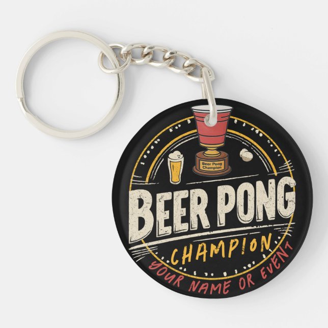 Custom Ping Pong Beer League Keychain (Front)