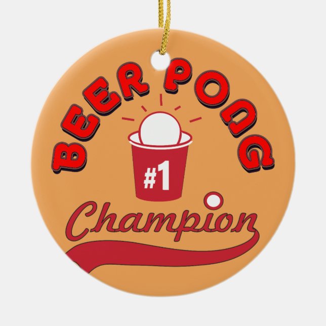 Custom Ping Pong Official League Ball Ceramic Ornament (Front)