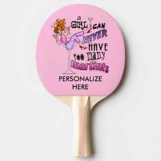 CUSTOM PING PONG PADDLE - TOO MANY MARTINIS