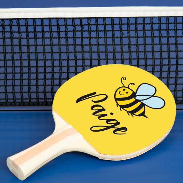 Custom ping pong paddle with cute honey bee logo (Insitu)