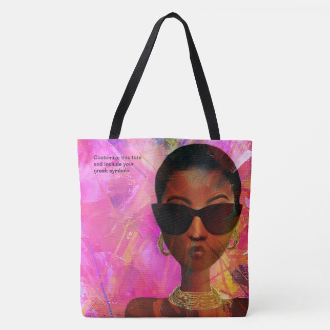 Custom Pink 2 Wild Black Art Tote Bag (Front)