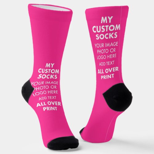 Custom PINK All Over Print Womens Premium Socks