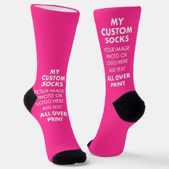 Custom PINK All Over Print Women's Premium Socks (Angled)