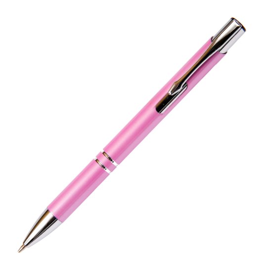 Custom Pink Aluminum Promotional Ball Point Pen (3/4)