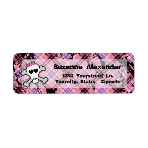 Custom Pink and Black Skull w Crossbones Label