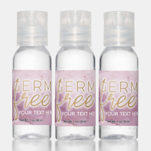 Custom Pink and Gold Germ Free Hand Sanitizer
