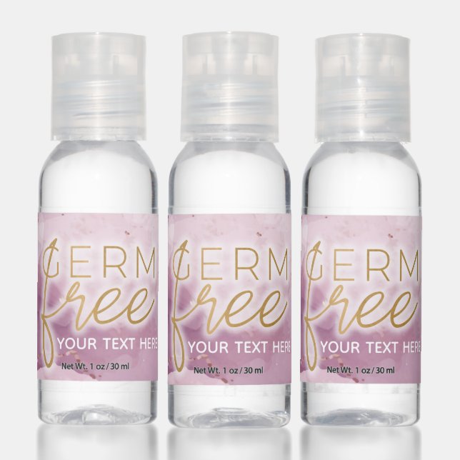 Custom Pink and Gold Germ Free Hand Sanitizer (Set)