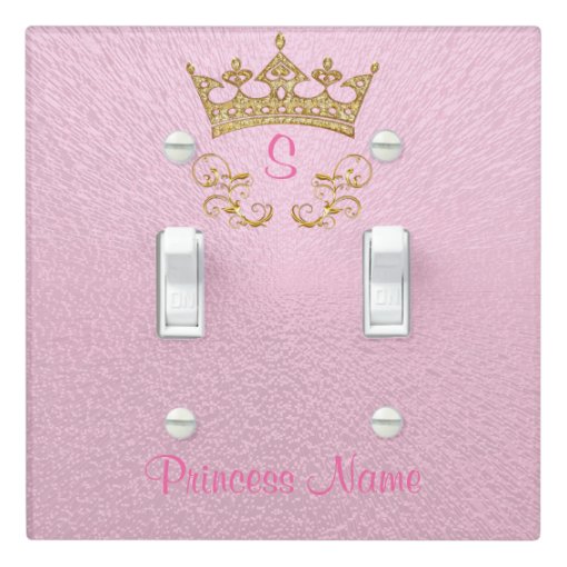 custom Pink and Gold Princess Light Switch Cover Zazzle