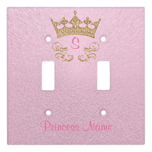 custom Pink and Gold Princess Light Switch Cover
