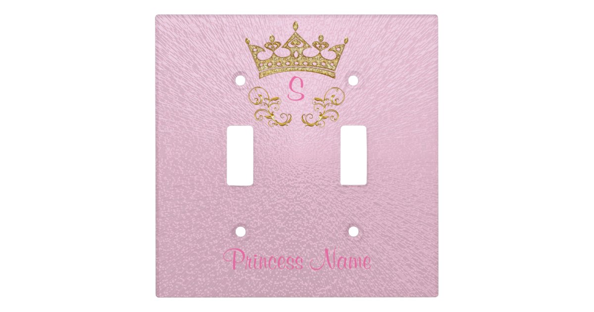 custom Pink and Gold Princess Light Switch Cover Zazzle