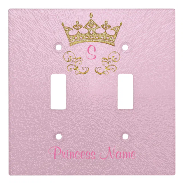 custom Pink and Gold Princess Light Switch Cover Zazzle