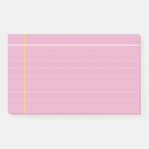 Custom pink and yellow lined post-it notes