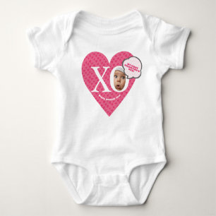 Custom pink Baby Girl My 1'st valentine's! Baby Bodysuit