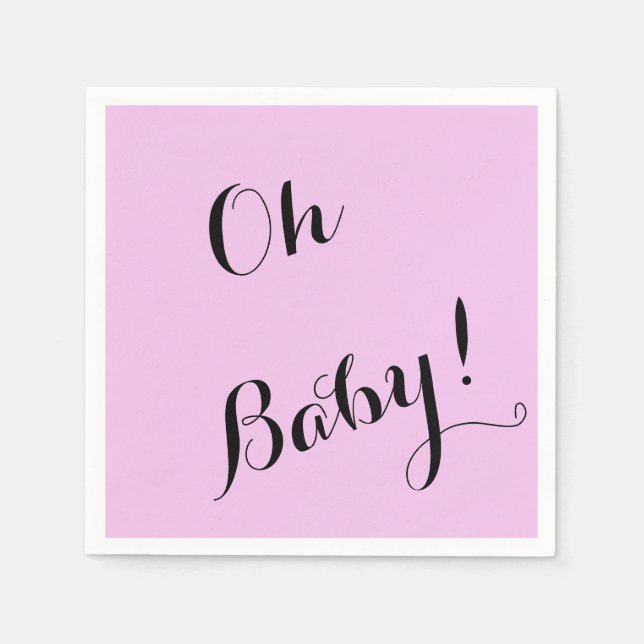 custom pink baby shower napkins for girls (Front)