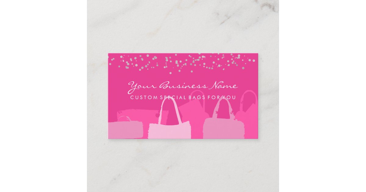 Custom Pink Bags Business Card Zazzle