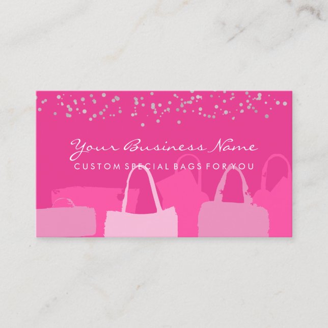 Custom Pink Bags Business Card (Front)