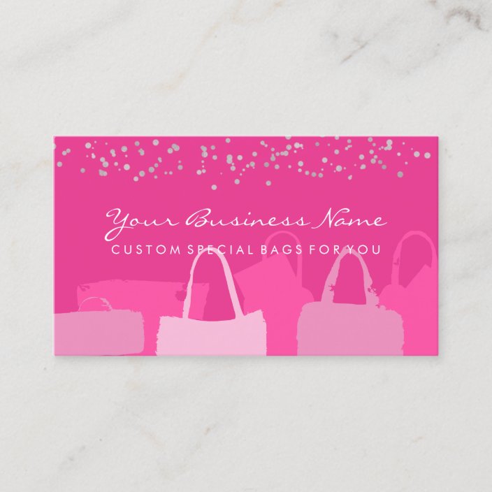 Custom Pink Bags Business Card