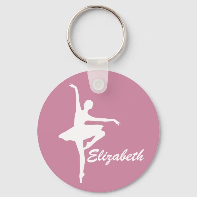 Custom Pink Ballerina Keychain (Front)
