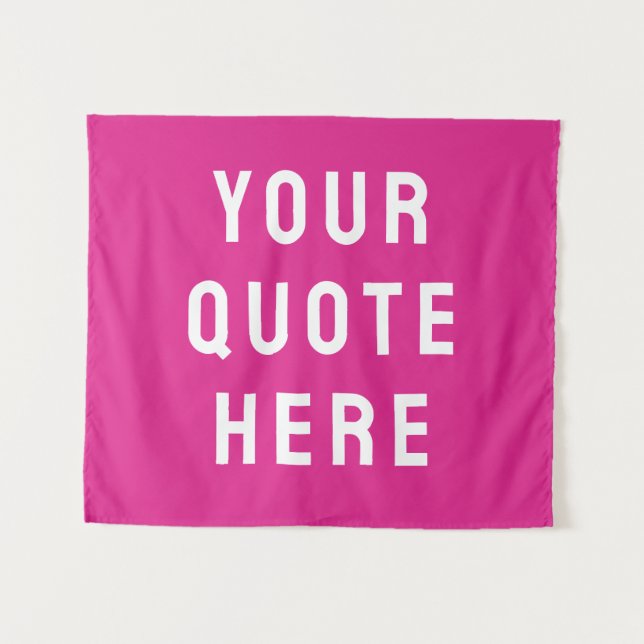 Custom Pink Banner Personalized Your Quote Wall Tapestry (Front (Horizontal))