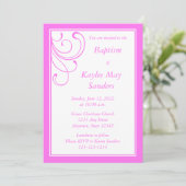 Custom Pink Baptism Invitation or Other Event (Standing Front)