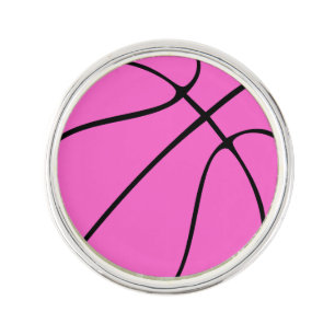 Custom Pink Basketball Coach or Player Lapel Pin